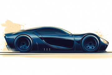 Futuristic Black Sports Car Concept | Modern Automotive Design & Digital Art Vision