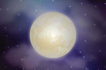 Defocused moon background moon stars