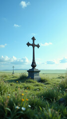 A cross at a Christian burial site.