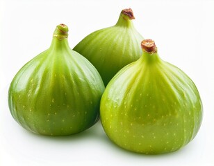 Obraz premium green fig isolated on white background full depth of field