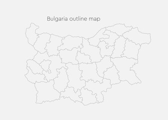 Fototapeta premium Vector map country Bulgaria divided on regions