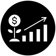Financial Growth  Icon Element For Design	