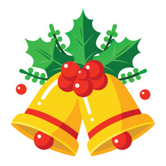 Christmas bells on white background