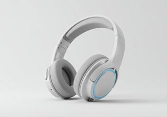 Modern white headphones for audio enthusiasts