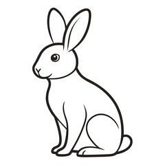  	Cute Rabbit Line Art Illustration