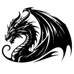 tattoo, vector, dragon, animal, illustration, tribal, symbol, black, silhouette, art, head, design, cartoon, bird, sign, nature, wild, monster, logo, tiger, lion, wolf, teeth, mascot, wildlife