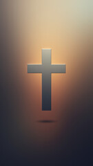 Obraz premium Christian cross with a blurred background suggesting sunlight or divine presence.