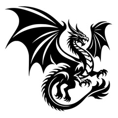 tattoo, vector, dragon, animal, illustration, tribal, symbol, black, silhouette, art, head, design, cartoon, bird, sign, nature, wild, monster, logo, tiger, lion, wolf, teeth, mascot, wildlife