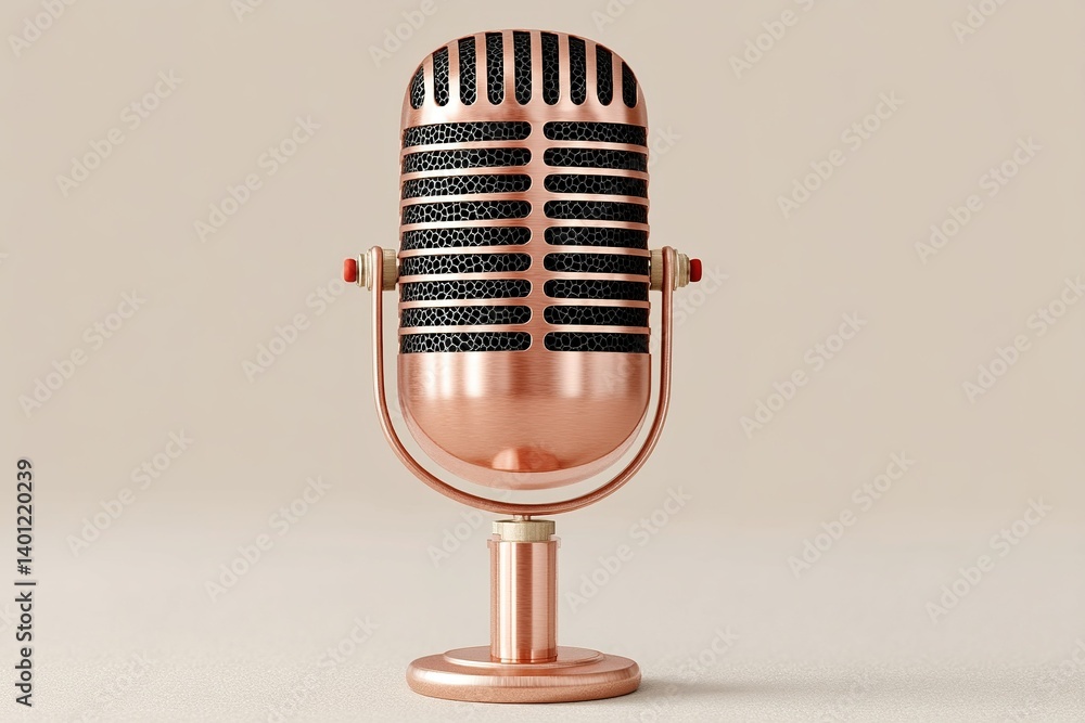 Aufkleber vintage microphone in a studio setting showcasing retro design and craftsmanship during a music reco