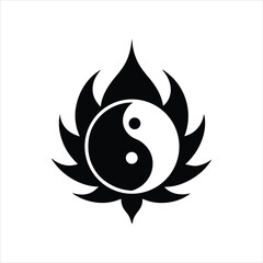 Buddhist Soyombo Emblem Silhouette Vector Illustration