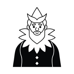 Cute owl vector design, black and white animal portrait