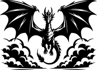 tattoo, vector, dragon, animal, illustration, tribal, symbol, black, silhouette, art, head, design, cartoon, bird, sign, nature, wild, monster, logo, tiger, lion, wolf, teeth, mascot, wildlife