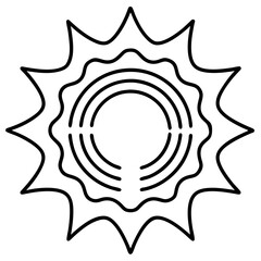  black-line abstract sunburst designs.