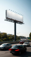 Blank billboard highway advertising mockup