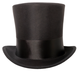black magician hat isolated on white background