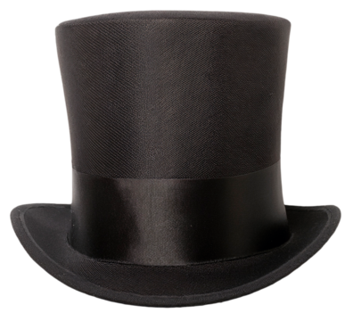 black magician hat isolated on white background