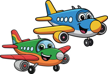 Cartoon Airplane Vector Bundle