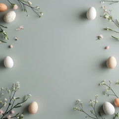 Captivating Easter Background with Large Copyspace – Ultra-Crisp, Minimalist Pastel Design for Creative Marketing, Commercial Use & Seasonal Branding