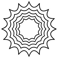  black-line abstract sunburst designs.