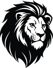 Striking Lion Head with Bold Mane on Transparent Background