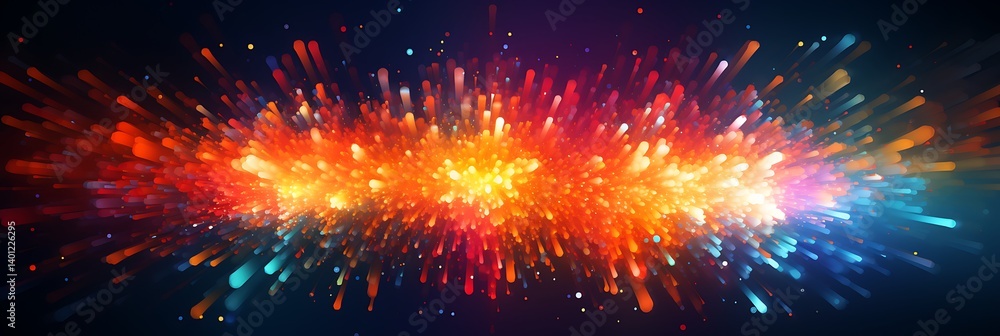 Poster burst of colors: a mesmerizing abstract explosion of vibrant hues, creating a dynamic and energetic 
