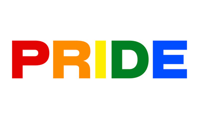 Pride month rainbow flag symbol. Pride month event celebration isolated on white background.