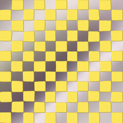 retro - futuristic  pastel checkered pattern on metallic background  . playful wallpaper  .  cute and chic 