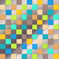 retro - futuristic  pastel checkered pattern on metallic background  . playful wallpaper  .  cute and chic 