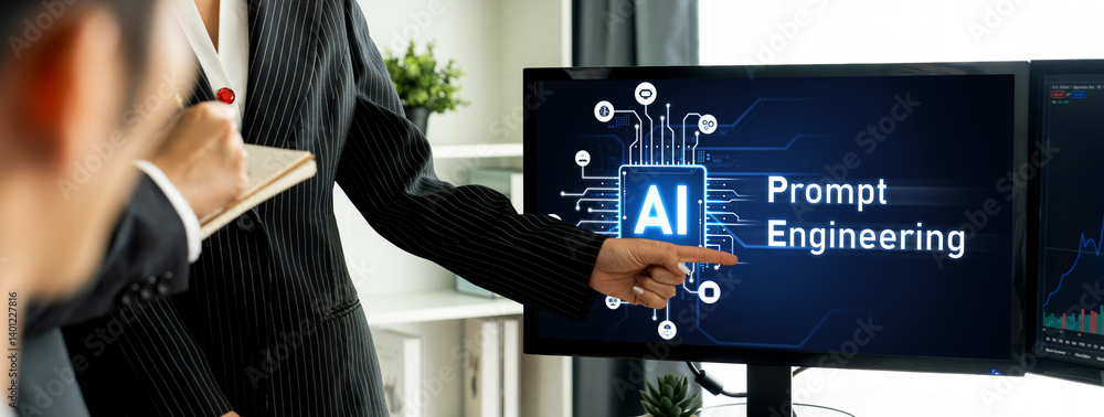 Poster generative ai virtual assistant tools for prompt engineer and user for ease of engage artificial int
