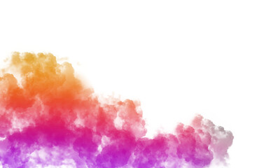 Vivid gradient smoke cloud with colors transitioning from yellow to pink and purple shades , creating a dramatic and modern artistic effect. Perfect for abstract and creative design png