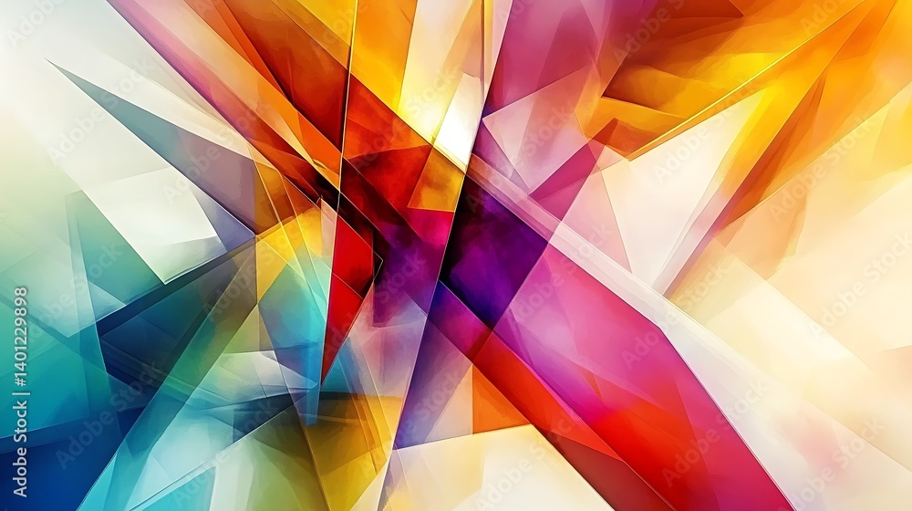 Aufkleber abstract prism of colors: a dynamic and vibrant composition of intersecting geometric shapes and gra
