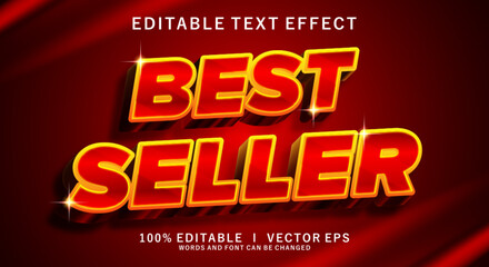 best seller 3d vector text effect with modern style design