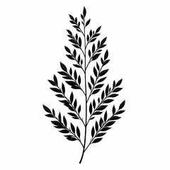 Fototapeta premium Elegant Black and White Botanical Foliage Silhouette: Nature's Decorative Artwork for Luxury Home Decor and Sustainable Landscaping