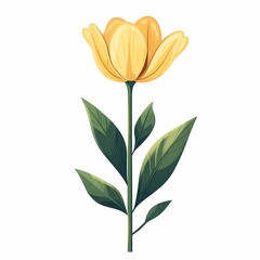 Obraz premium Vibrant Yellow Flower Botanical Vector Illustration: Simple and Cheerful Floral Artwork for Eco-Friendly Home Decor and Nature Lovers