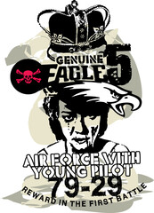 Genuine Eagle Air Force Young Pilot 79-29 Vintage Graphic