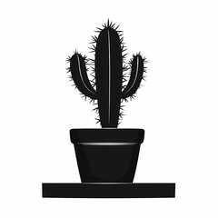Minimalist Cactus Illustration: Stylish Indoor Gardening with Drought-Tolerant Potted Succulents for Modern Home Decor