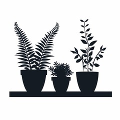 Indoor Plants and Ferns: Eco-Friendly Home Decor for Plant Lovers – Embrace Modern Art with Silhouettes and Vector Illustrations in Your Urban Jungle