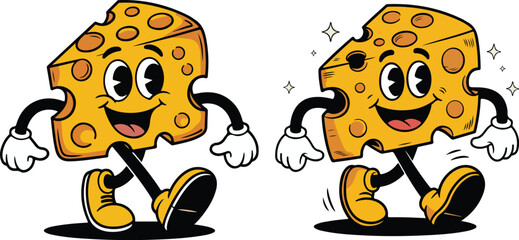 Obraz premium Cartoon Cheese Mascot Vector