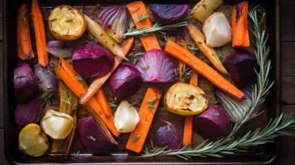 Colorful assorted fresh vegetables display