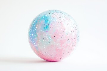 A pastel pink and blue glitter Easter egg, perfectly smooth and shiny.