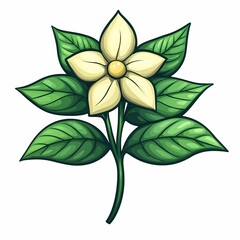 Fototapeta premium Botanical Illustration. Vibrant Flower and Leaf Design Art - Nature's Whimsical and Exotic Spring Blossom