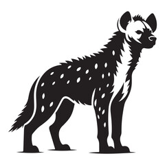 Majestic spotted hyena vector illustration wildlife nature silhouette image