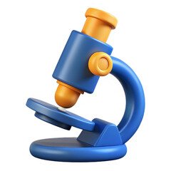 3D microscope icon with glossy design and vibrant colors for scientific research and laboratory...