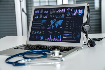 Business data dashboard provide business intelligence analytic for marketing strategy planning...