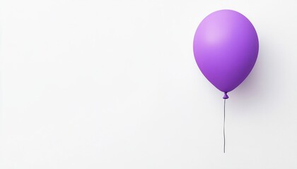 A bright purple balloon, isolated against a white background, perfect for festive occasions, parties, and celebrations.