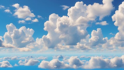 Endless cerulean skies with playful cotton clouds floating freely — a visual breath of fresh air