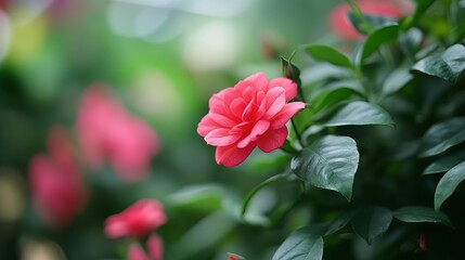 Beautiful pink rose flower blooming in garden nature photography floral wallpaper background image hd desktop 4k