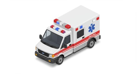 Fototapeta premium ambulance on white background