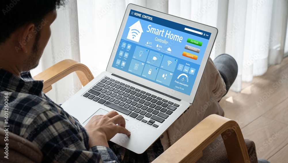Poster smart home technology, centric remote control system with digital dashboard for air conditioning, sa