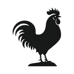 Rooster silhouette illustration on white background